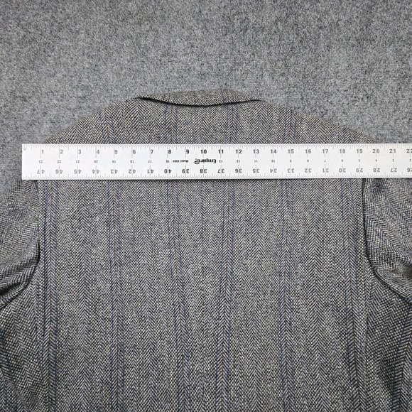 VTG Pendleton blazer mens 42 dark gray tweed wool herringbone elbow patches USA - Picture 13 of 13